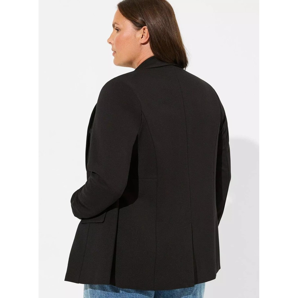 Torrid‎ Plus Size 1 Black Ponte Double Breasted Relaxed Blazer - Picture 5 of 6